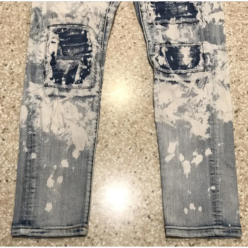 Dope Jeans Mens 28x28 Slim‎ Fit Button Fly 5-Pocket Stretch Flex Denim Blue
